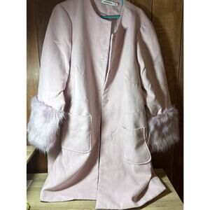 Just Fabulous, Ladies Jacket, Size 3XL Lined, Polyester, Faux Fur Cuffs, Pink